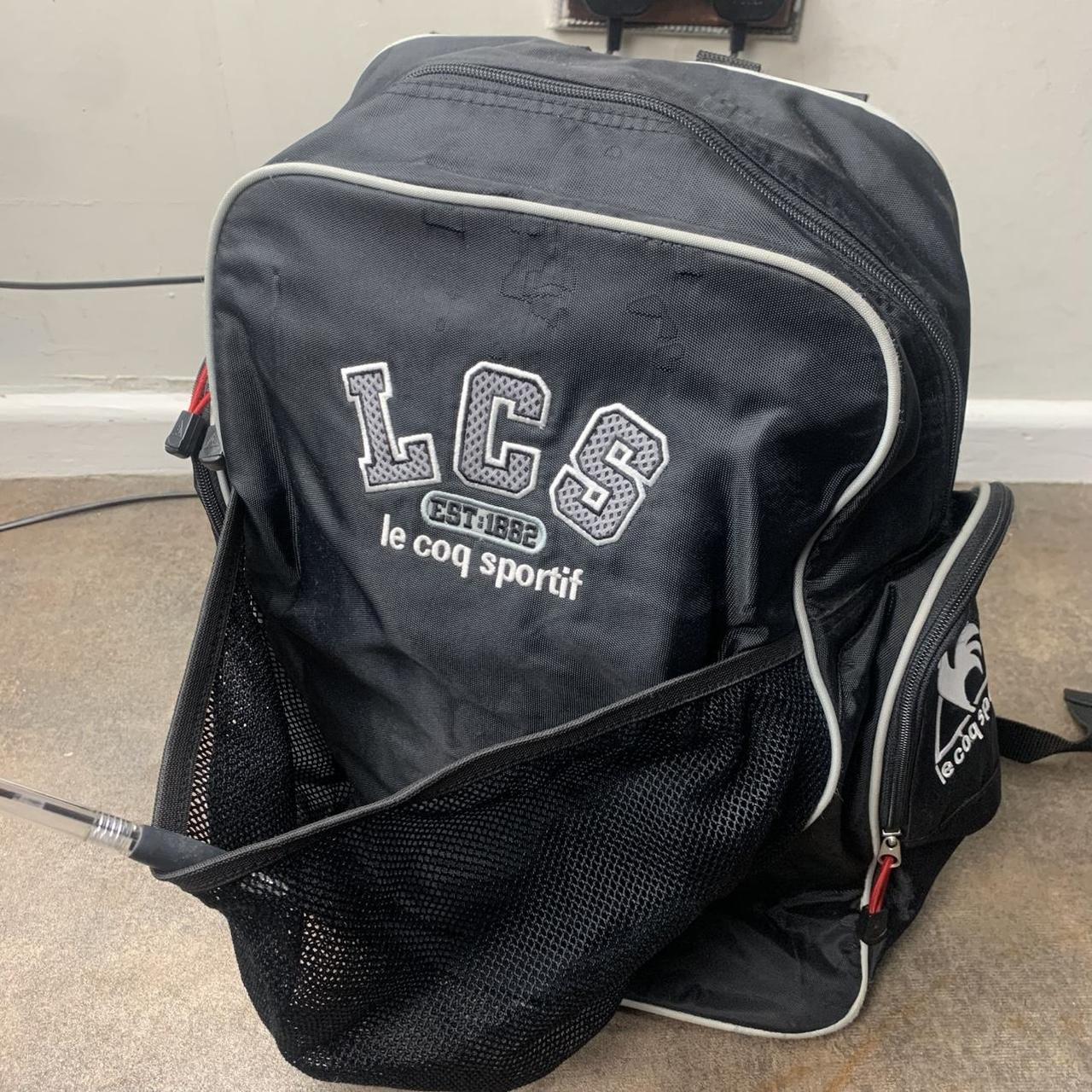 Le Coq Sportif 00s black graphic backpack
