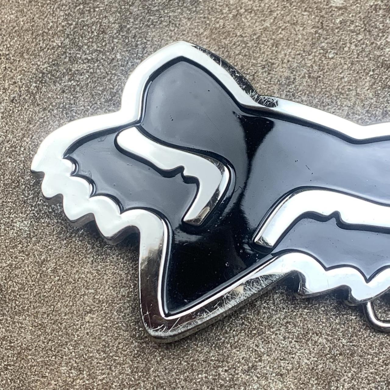 Fox Racing 00s black silver grunge belt buckle