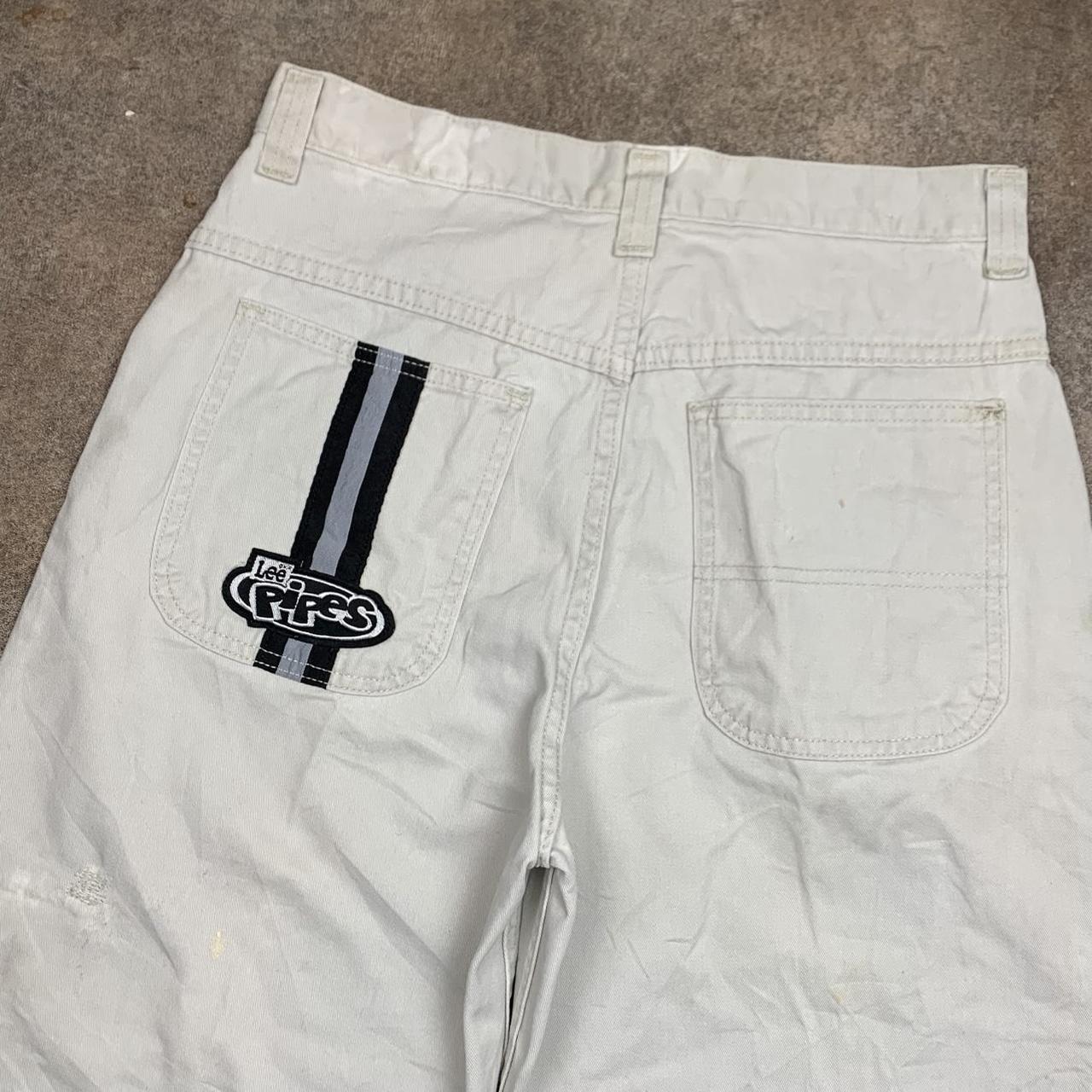 Lee Pipes 00s baggy cream white jeans