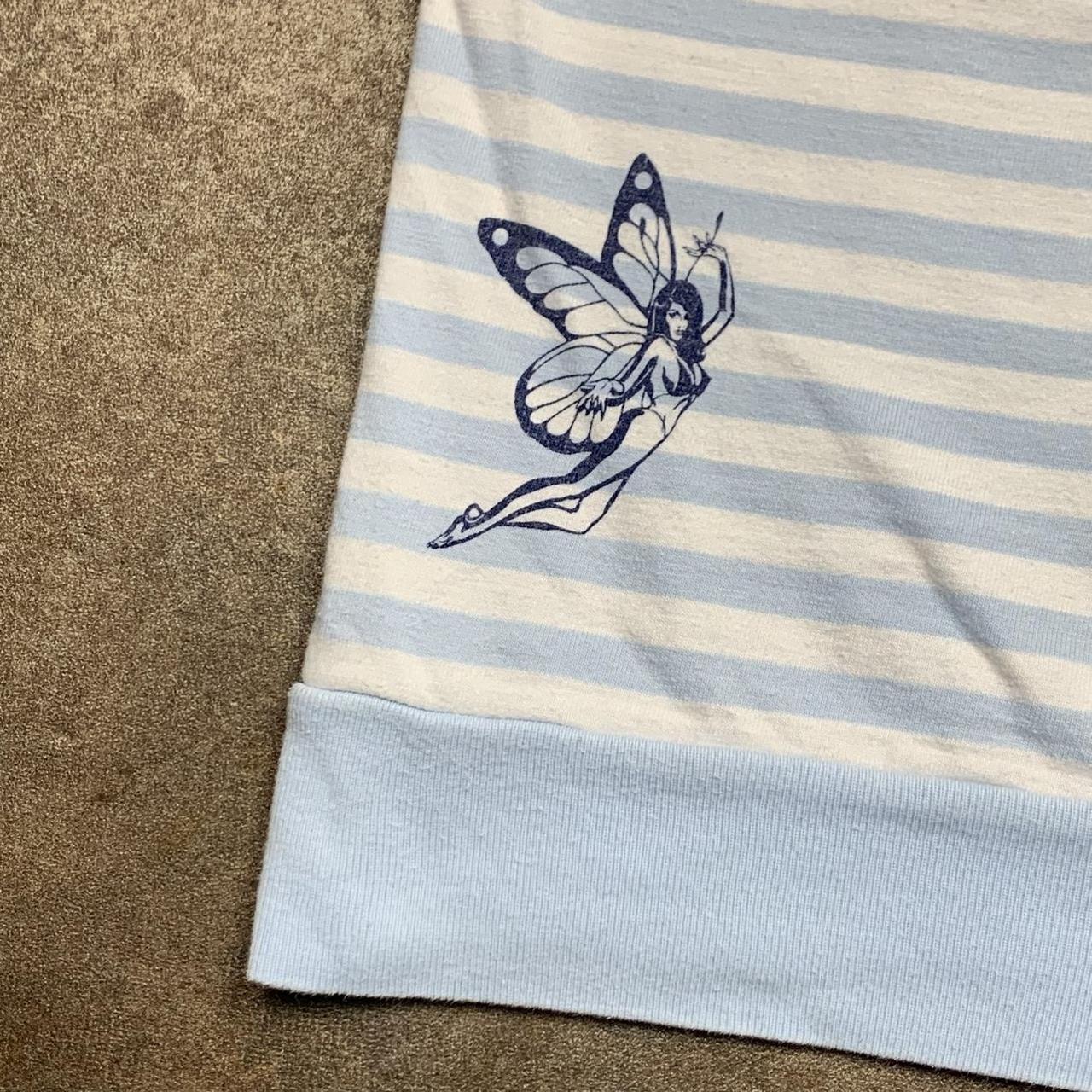 Hysteric Glamour 00s white blue graphic hoodie