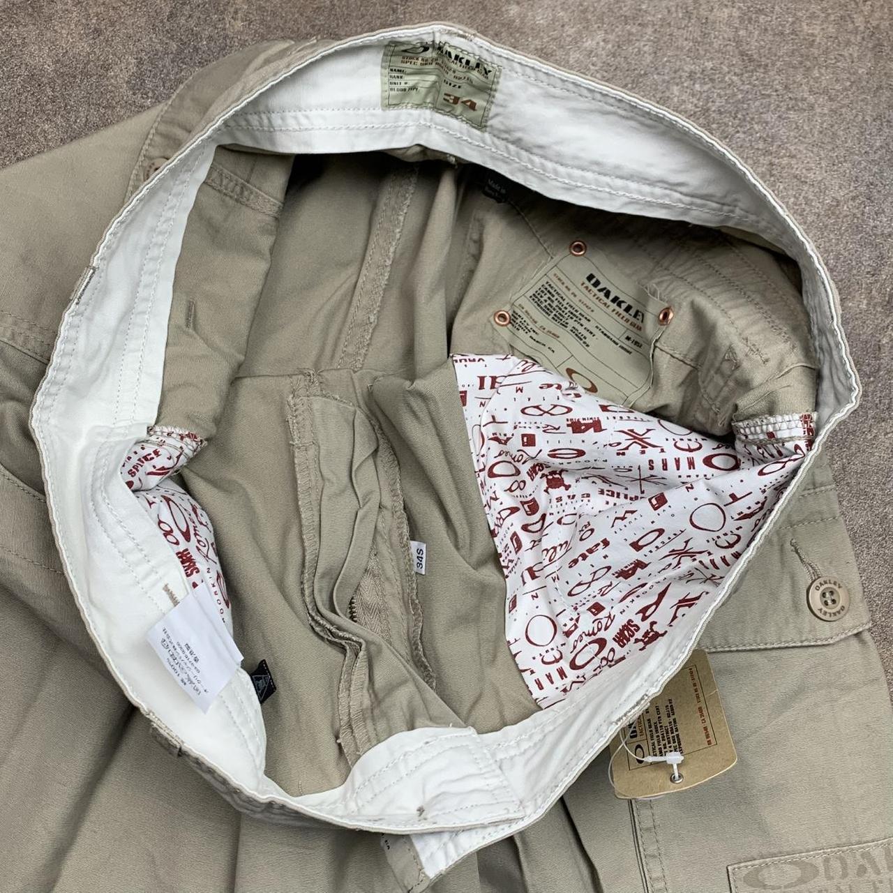Oakley 00s cream beige baggy denim shorts