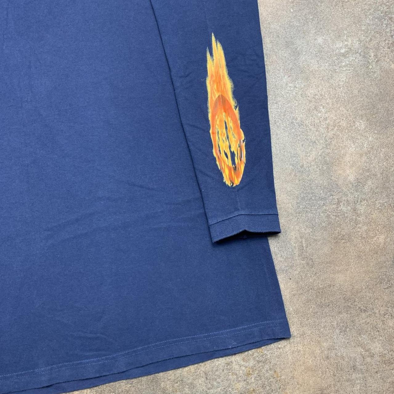 Oakley Software 90s flame graphic navy long sleeve tee