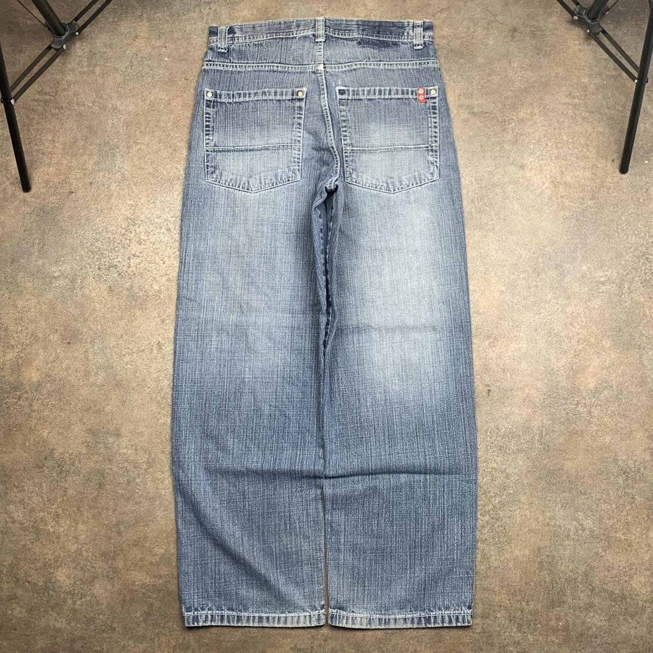 Southpole 00s red tab light blue faded baggy denim jeans