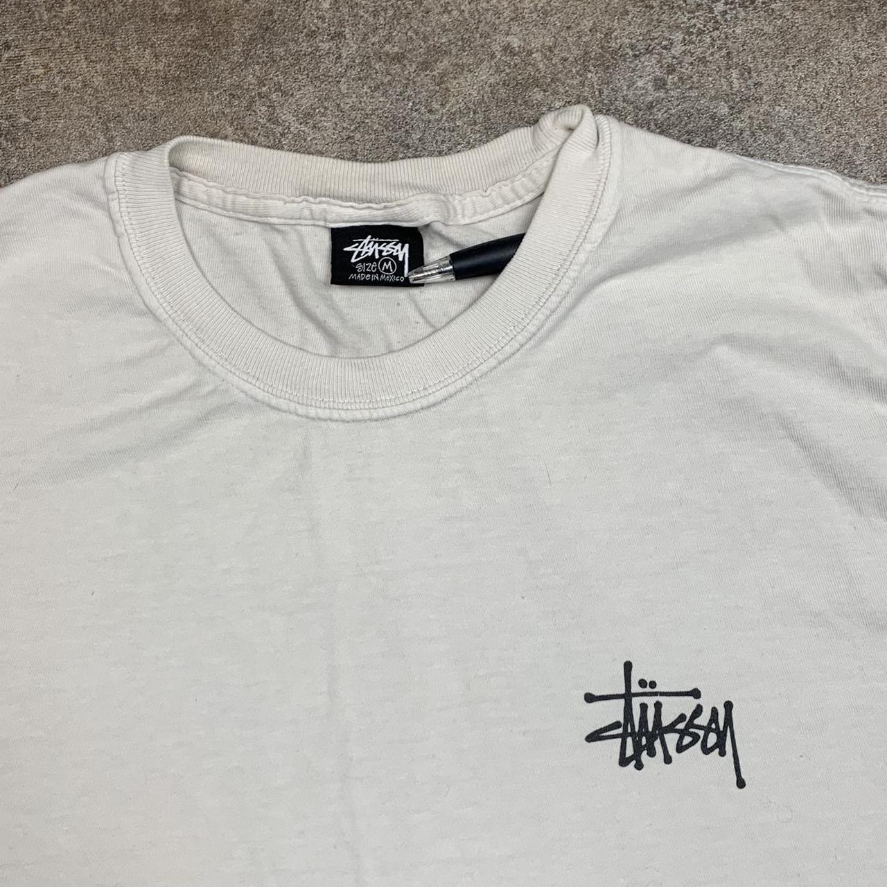 Stüssy white black graphic tee