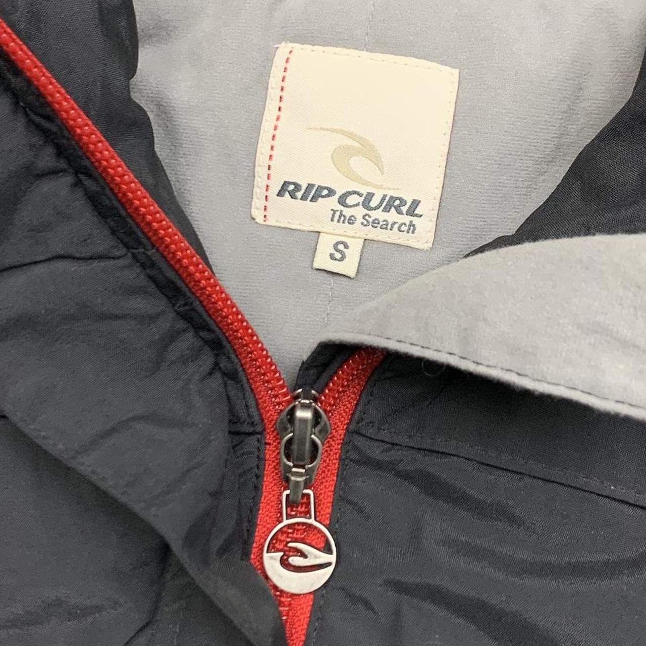 Rip Curl 00s black grey fur hood ski jacket