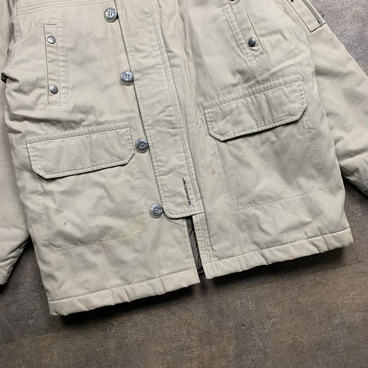 Quiksilver 90s cream beige fur hood parka