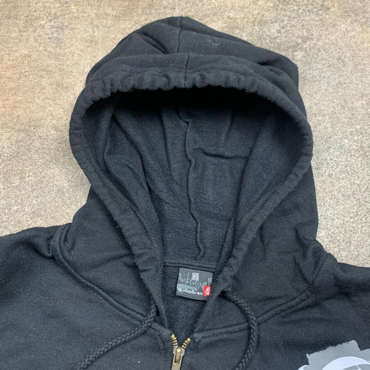 Quiksilver 00s black graphic zip hoodie