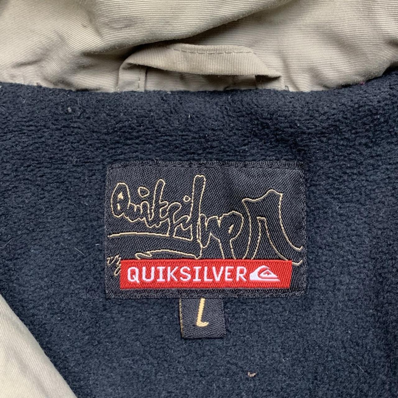 Quiksilver 00s beige utilised graphic ski jacket