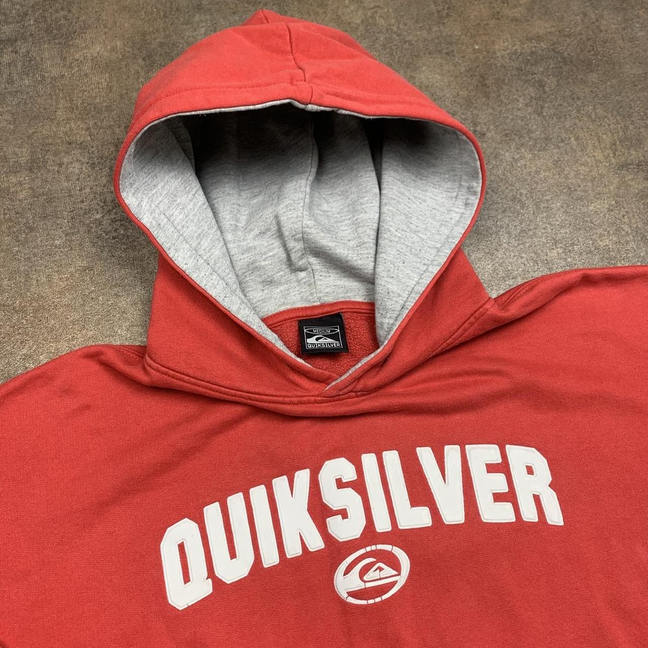 Quiksilver 90s red boxy graphic hoodie