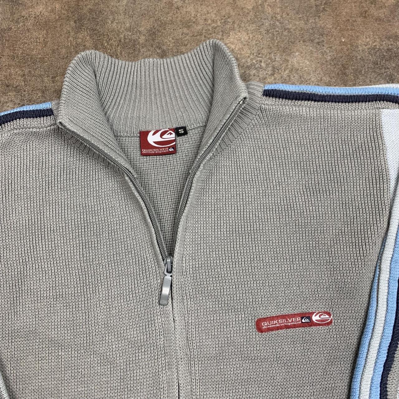 Quiksilver 90s knit beige cream zip fleece jumper