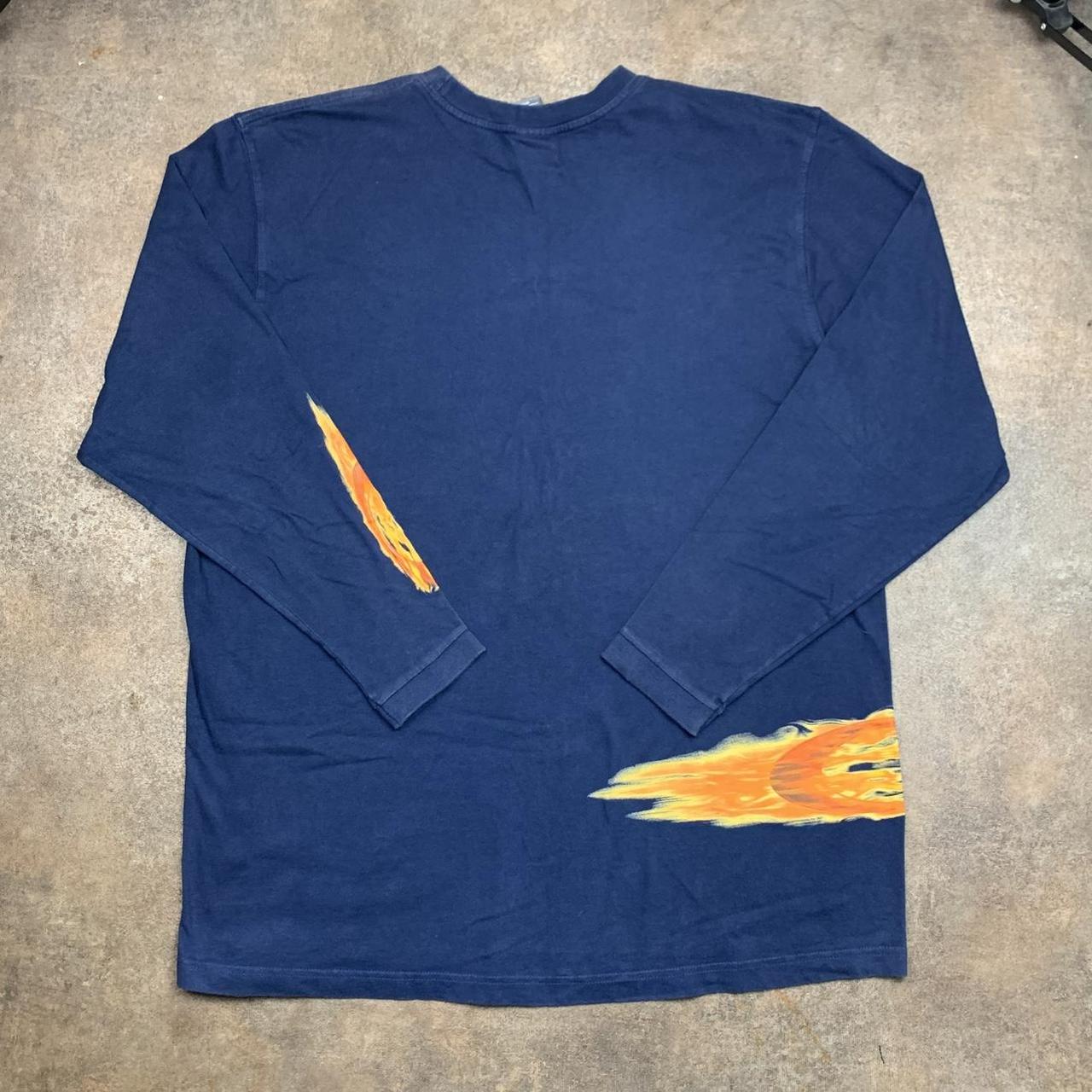Oakley Software 90s flame graphic navy long sleeve tee