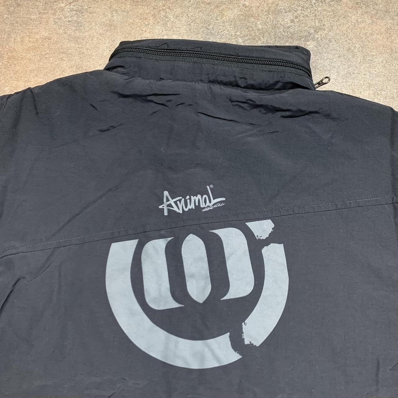 Animal 00s black grey graphic utilised zip jacket