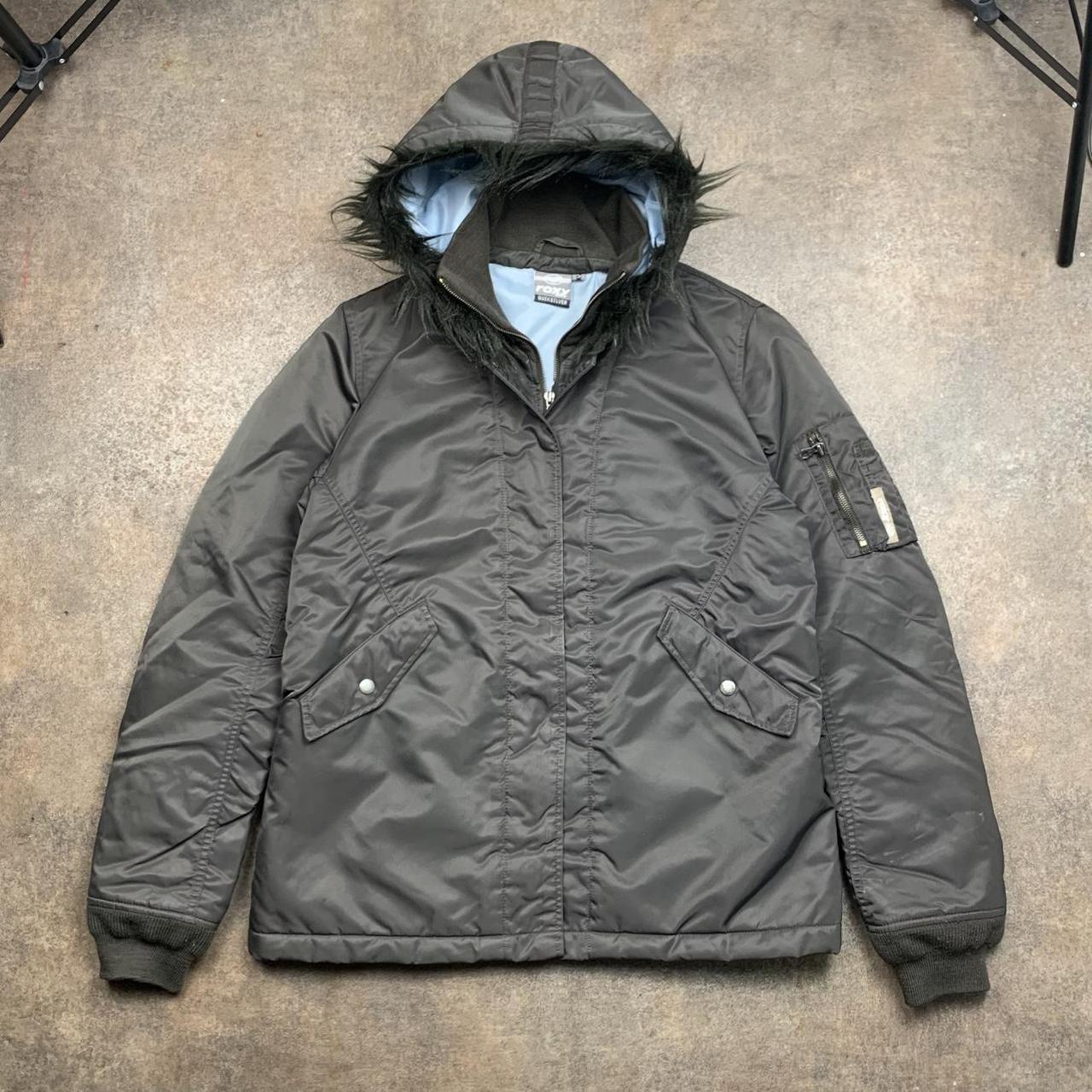 Roxy 90s brown utilised fur hood jacket