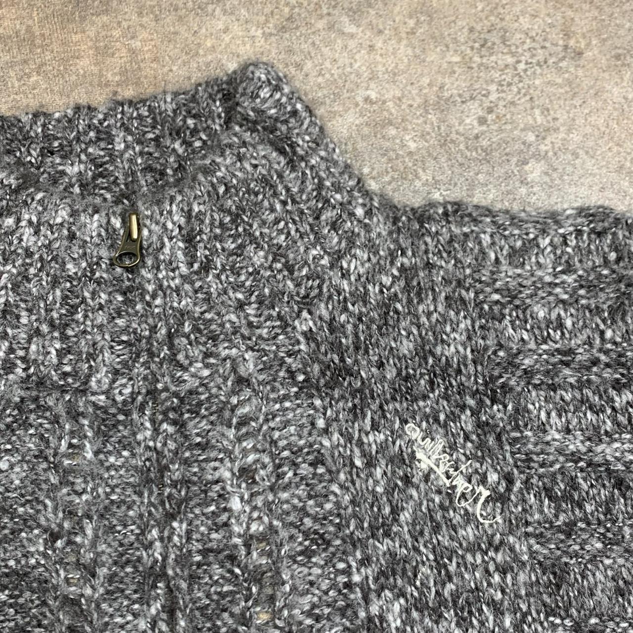 Quiksilver 00s grey lined chunky knit sweater