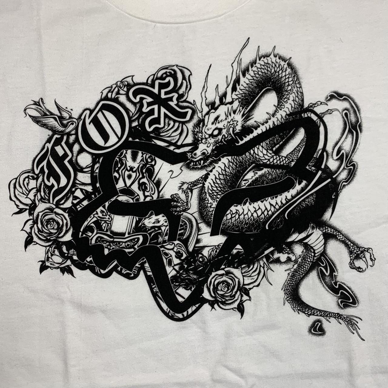 Fox Racing 00s white black graphic tee