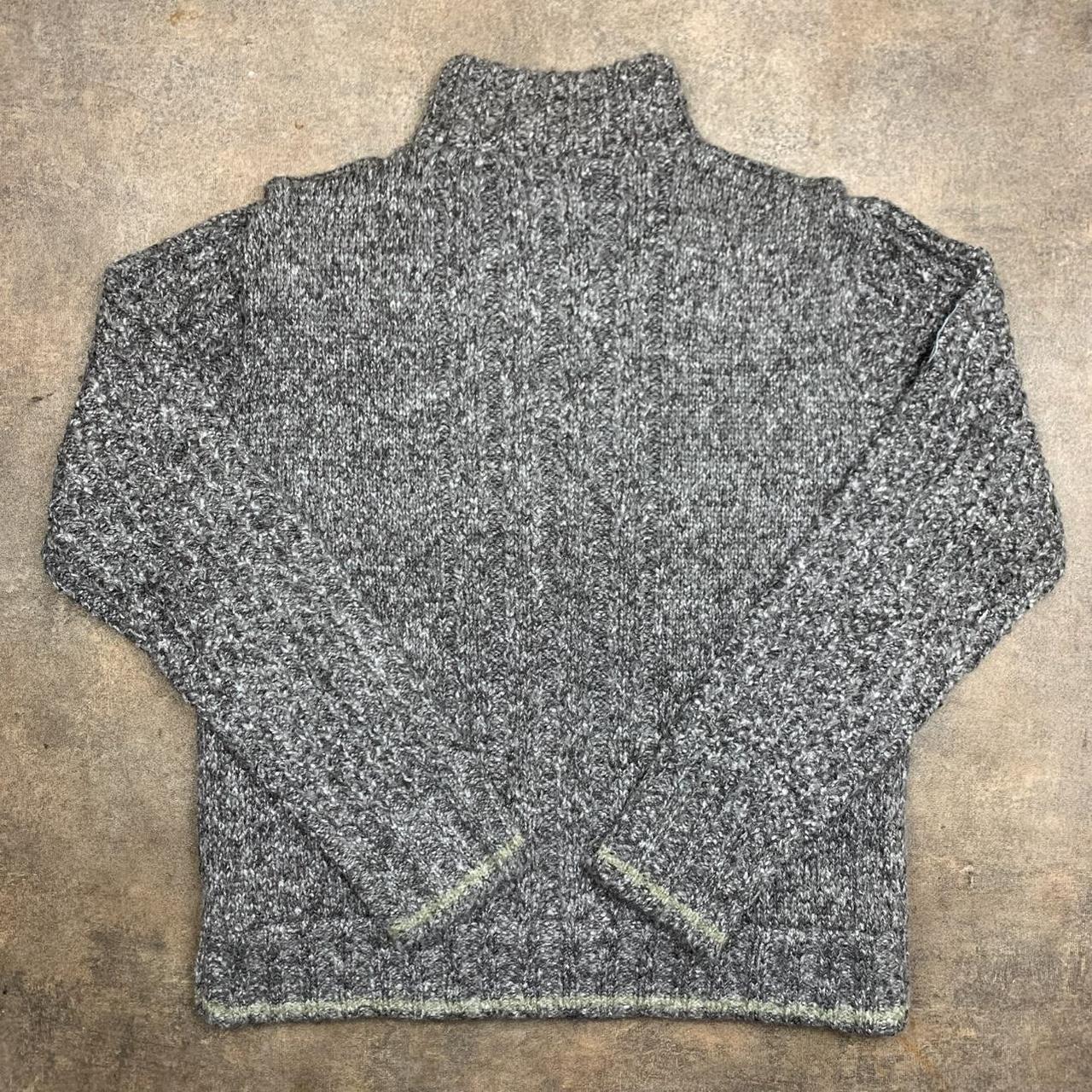 Quiksilver 00s grey lined chunky knit sweater