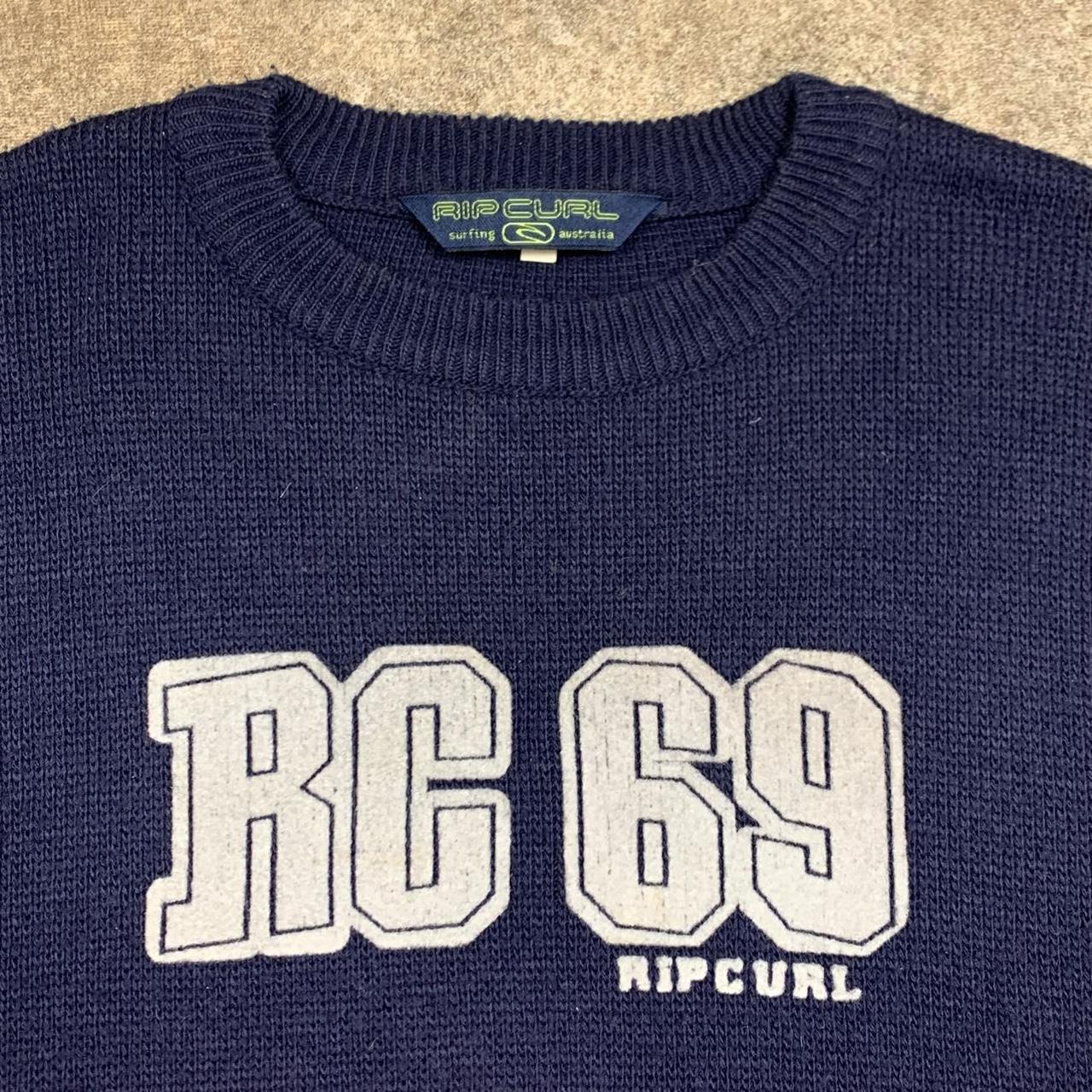 Rip Curl 00s red navy graphic knit sweatshirt