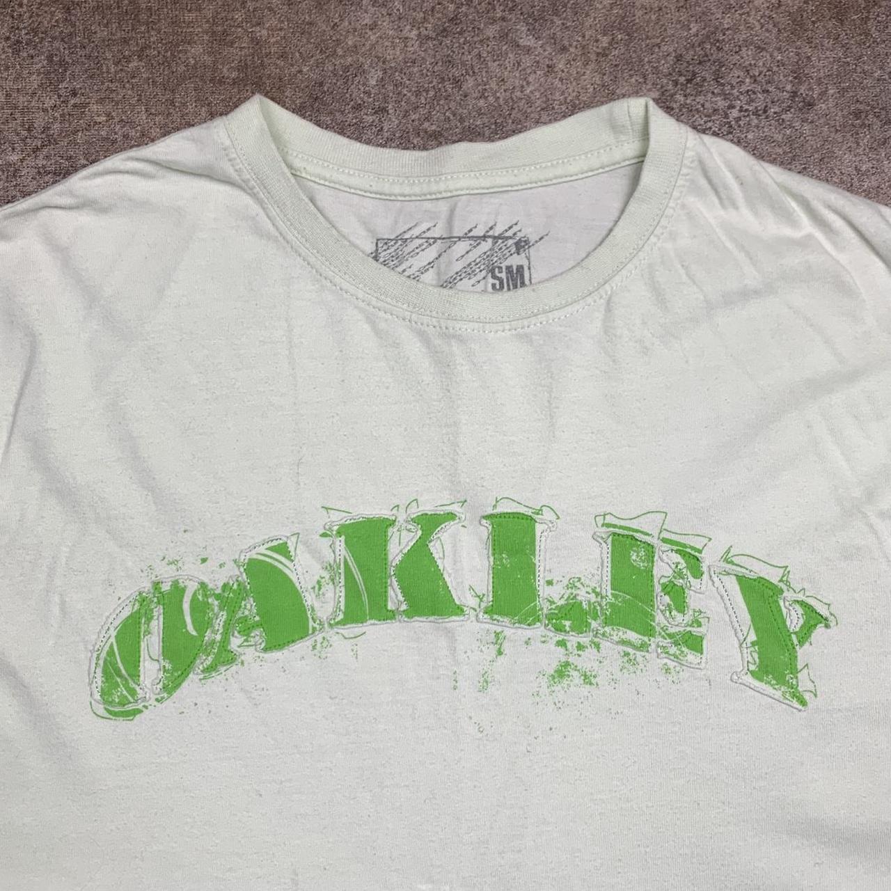 Oakley 00s mint-white graphic long sleeve tee