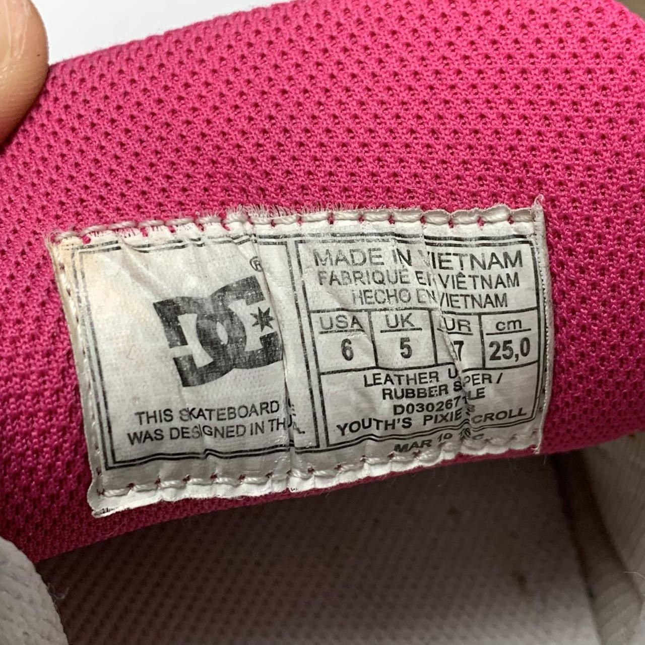 DC Shoes Pixie 00s white pink graphic grunge trainers
