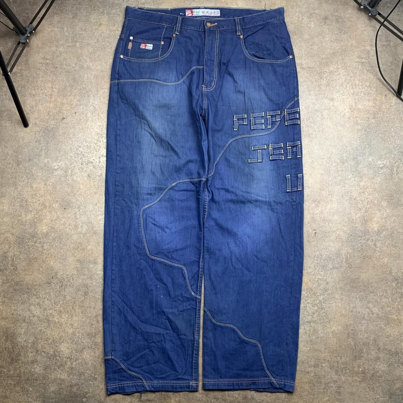Pepe Jeans 00s navy baggy graphic denim jeans