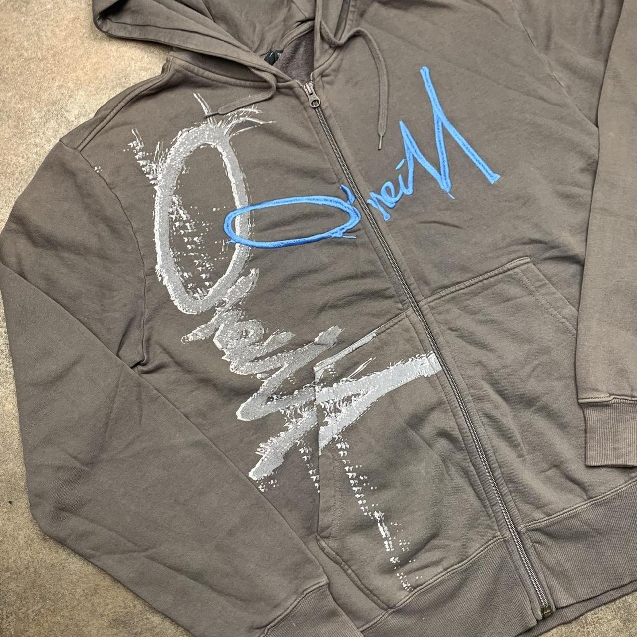 O'Neill 00s graphic brown baggy zip hoodie