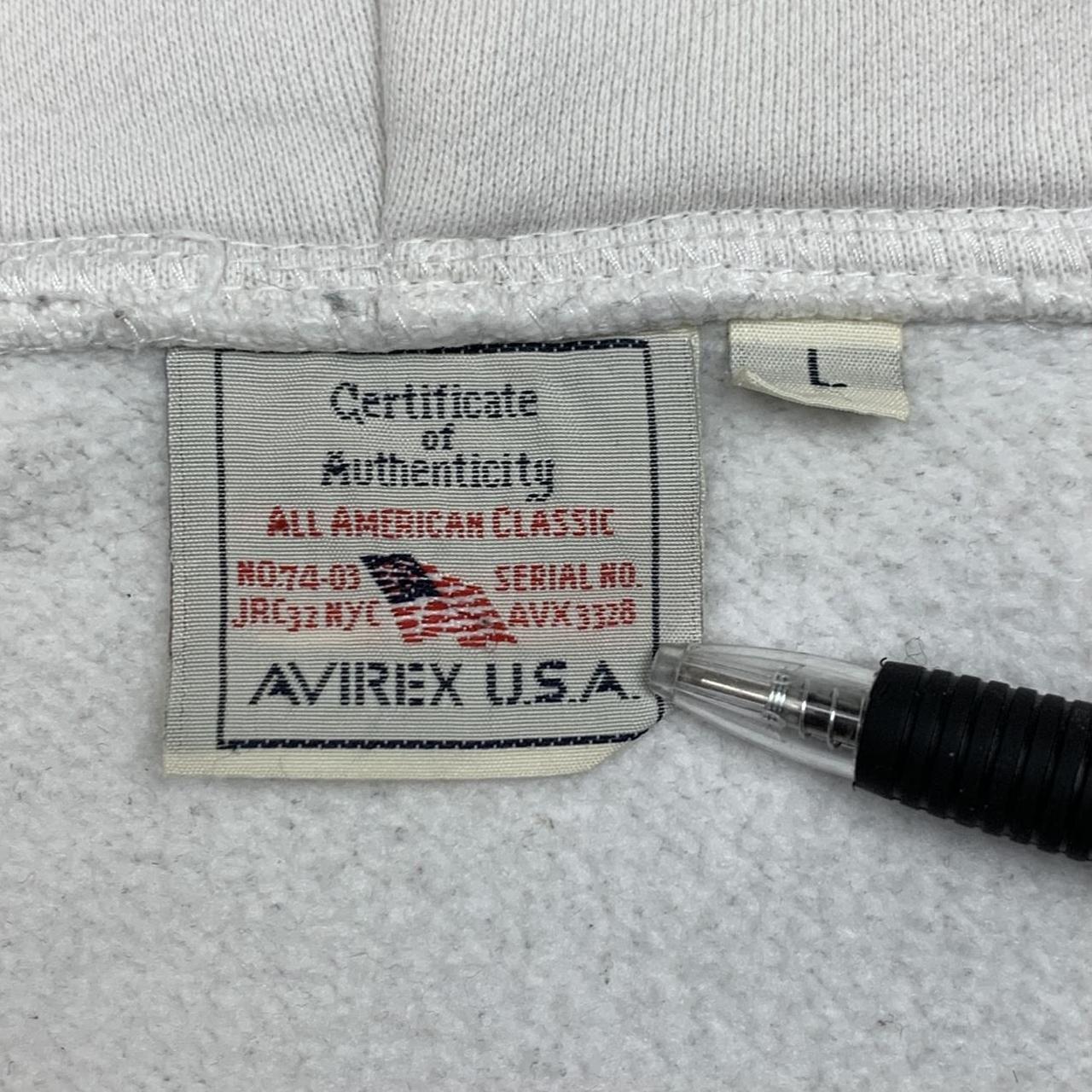 Avirex 00s graphic baggy white zip hoodie