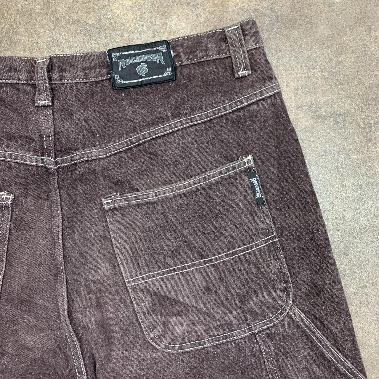 Rocawear 90s brown-purple carpenter baggy denim jorts