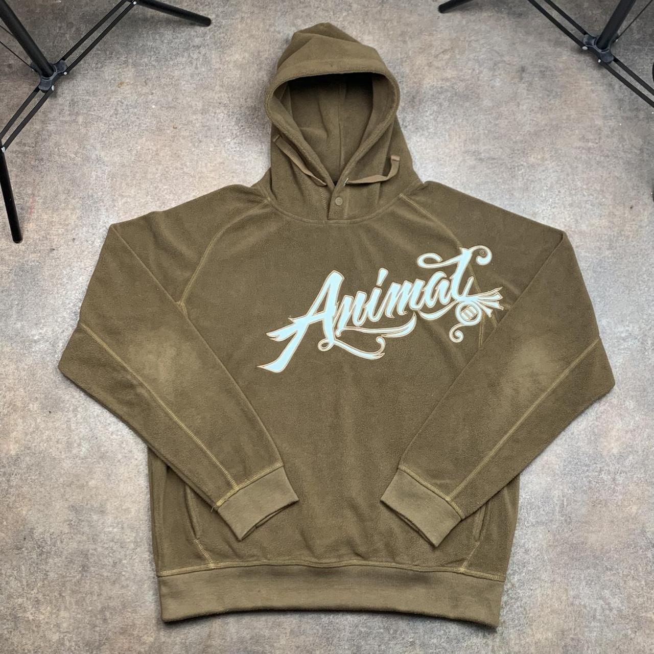 Animal 00s brown graphic baggy hoodie