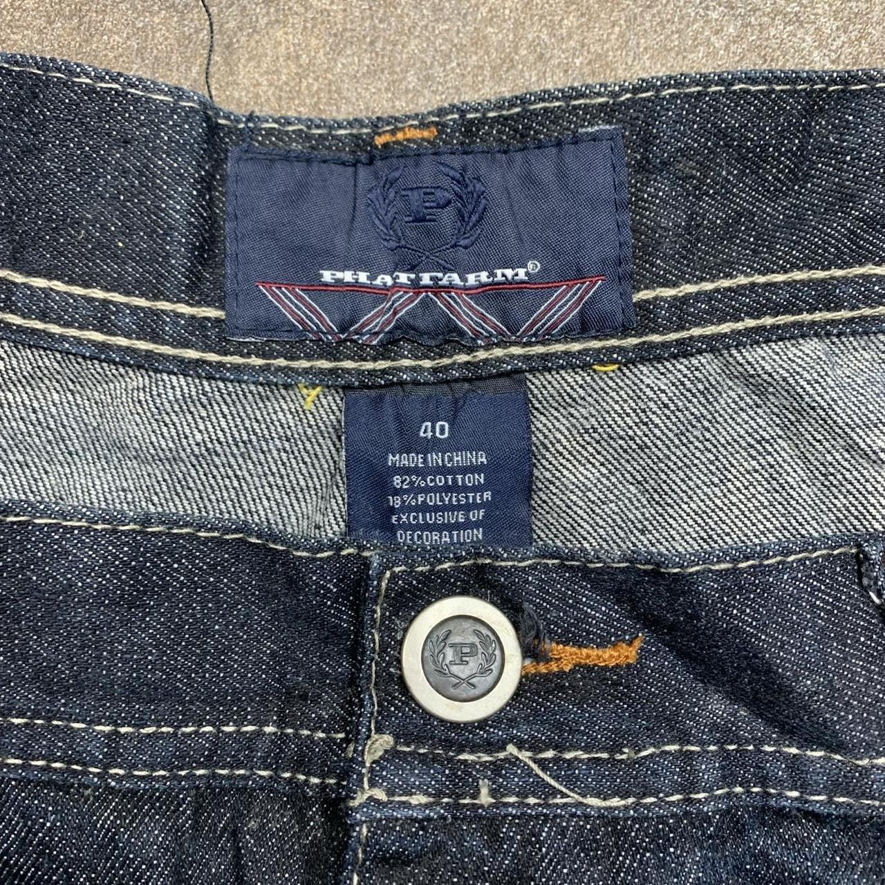 Phat Farm 90s baggy graphic navy denim jorts