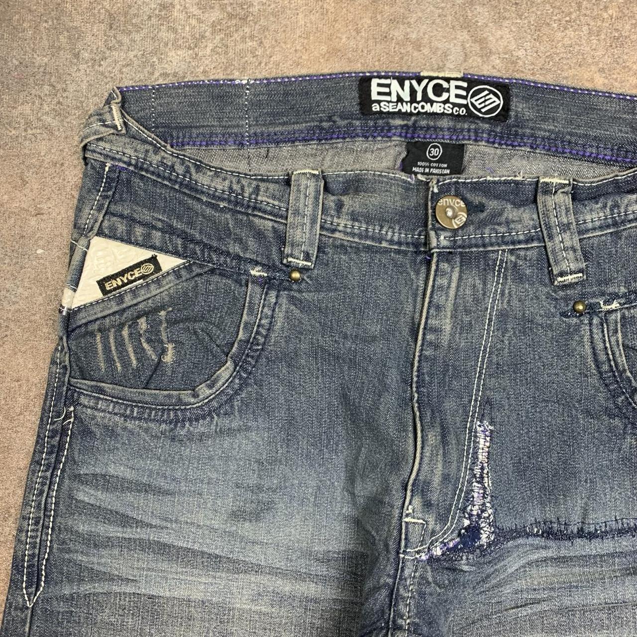 Enyce 00s studded graphic blue baggy denim jeans