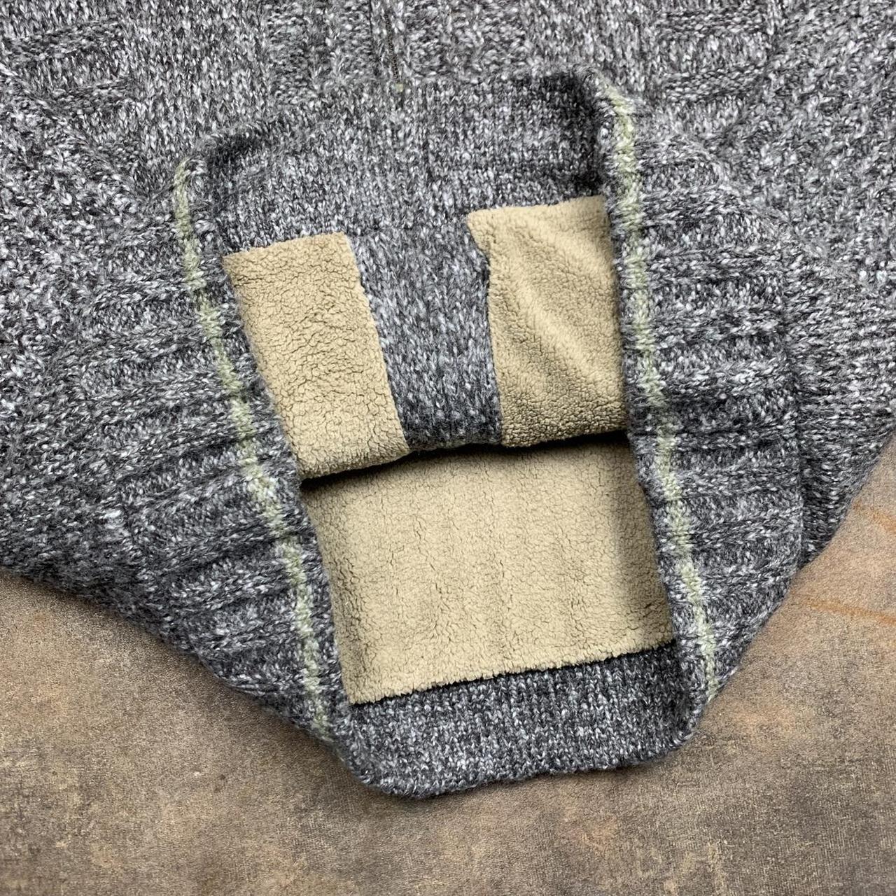 Quiksilver 00s grey lined chunky knit sweater