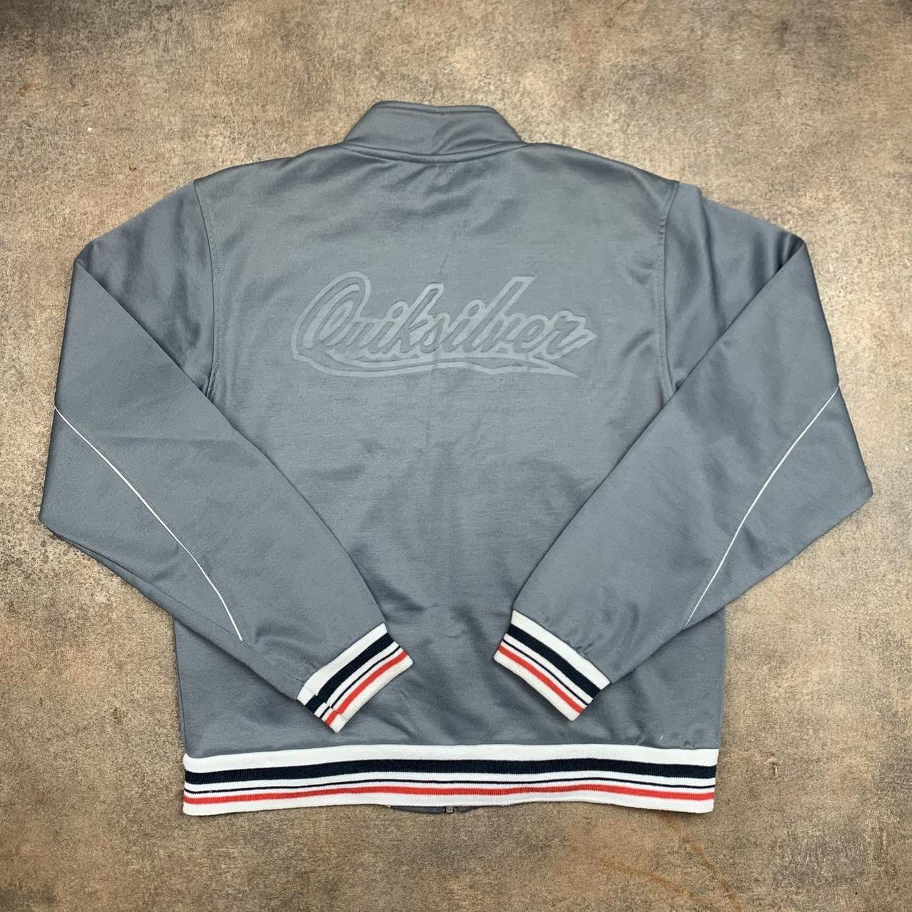 Quiksilver 90s grey graphic boxy zip jumper