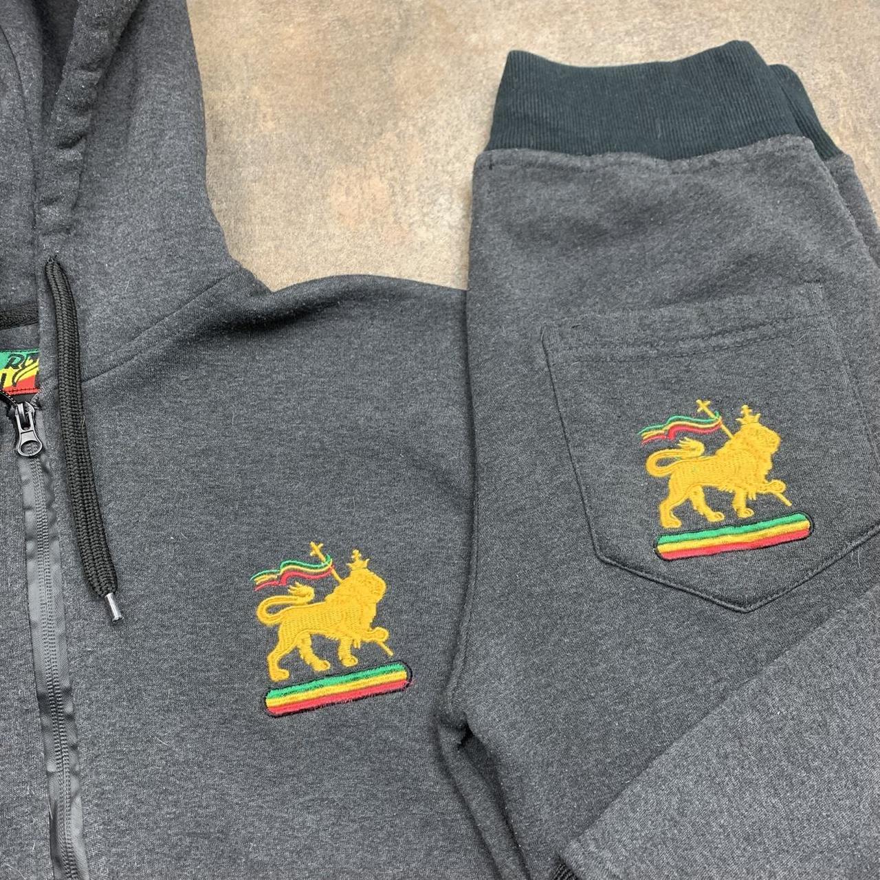 Raw Blue 00s grey rasta graphic tracksuit