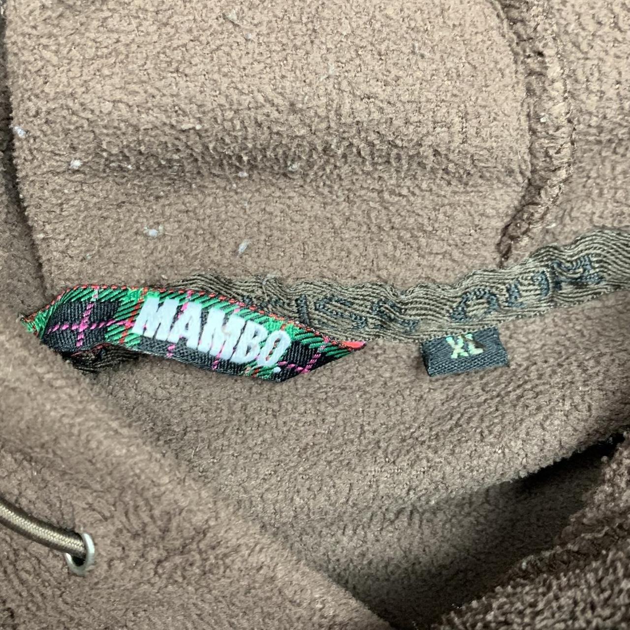 Mambo 00s graphic brown boxy fleece hoodie
