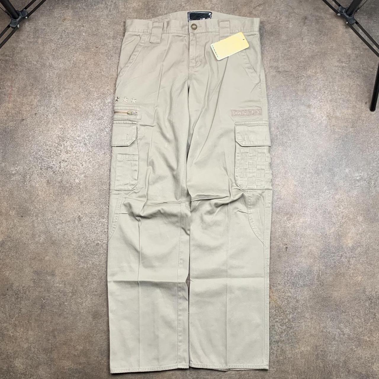Oakley 00s beige baggy cargo graphic jeans