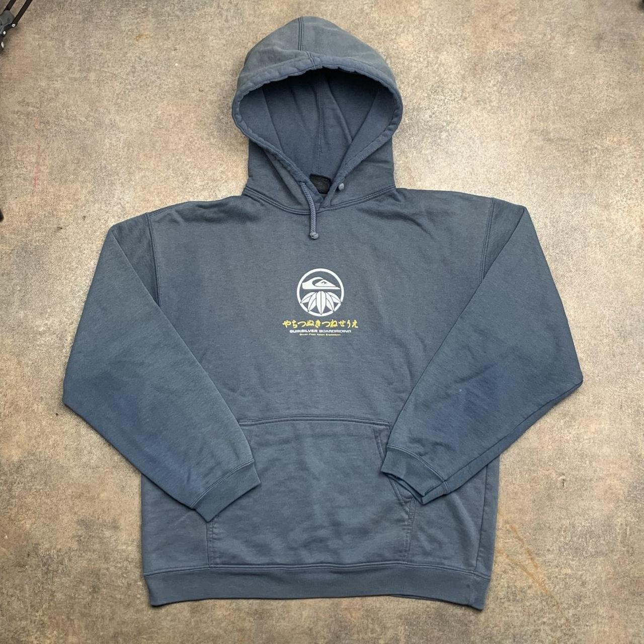 Quiksilver 90s blue graphic hoodie