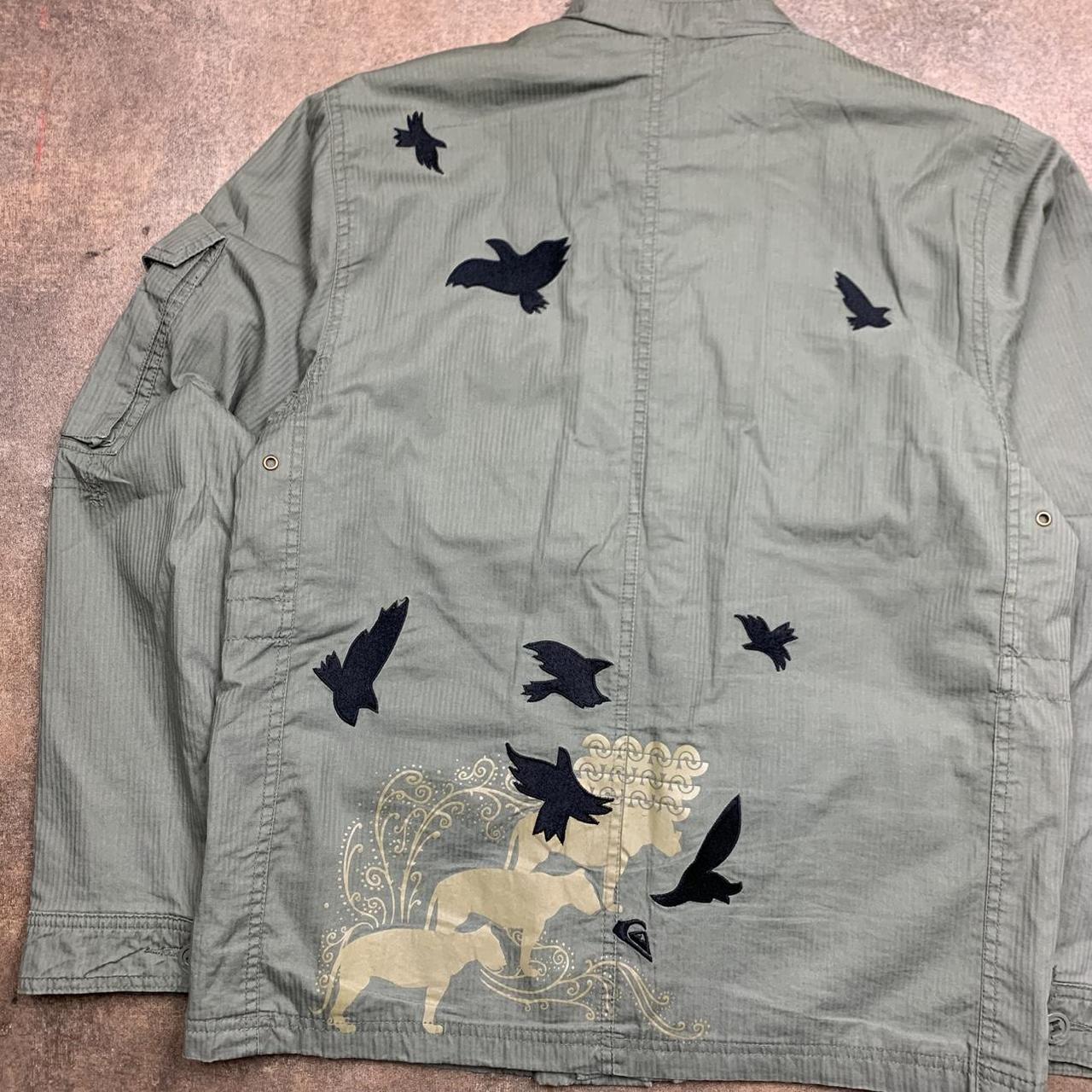 Quiksilver 00s khaki graphic shirt jacket