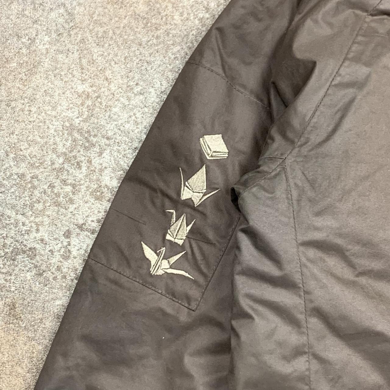 Rip Curl 00s brown ski fur hood graphic jacket