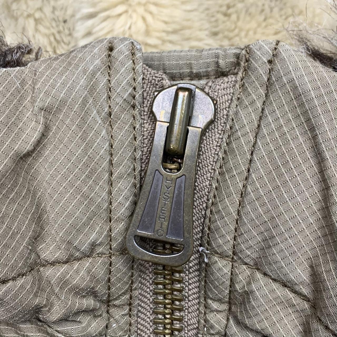 Hysteric Glamour 00s khaki-beige fur hood utilised long coat