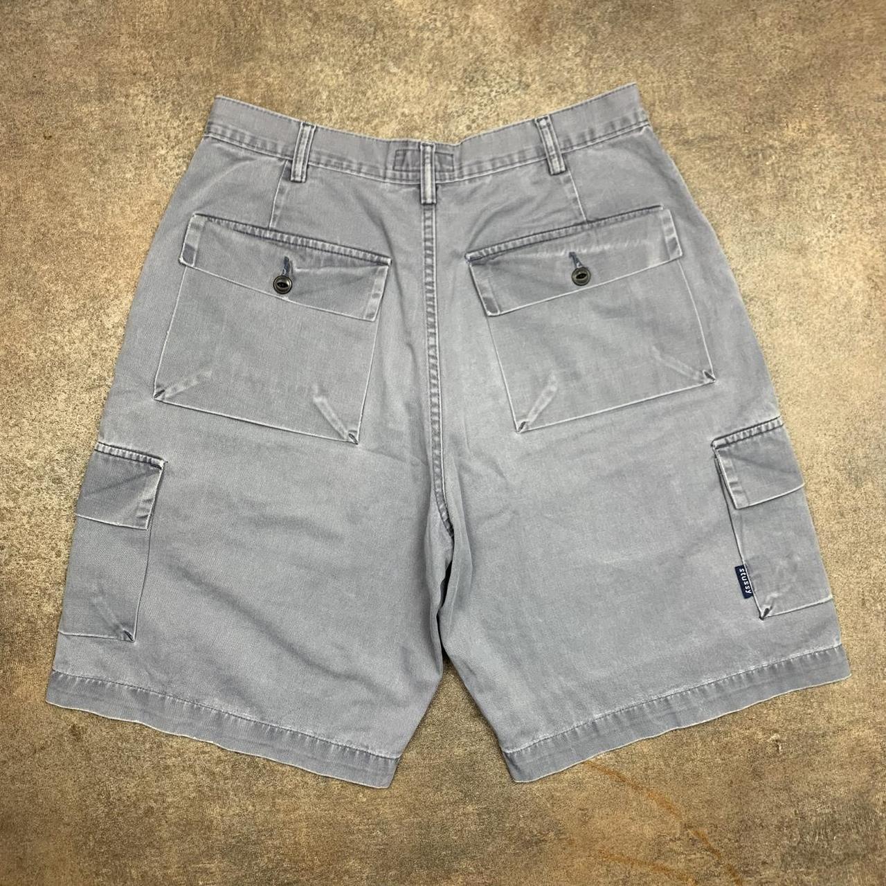 Stüssy 00s grey baggy cargo denim shorts