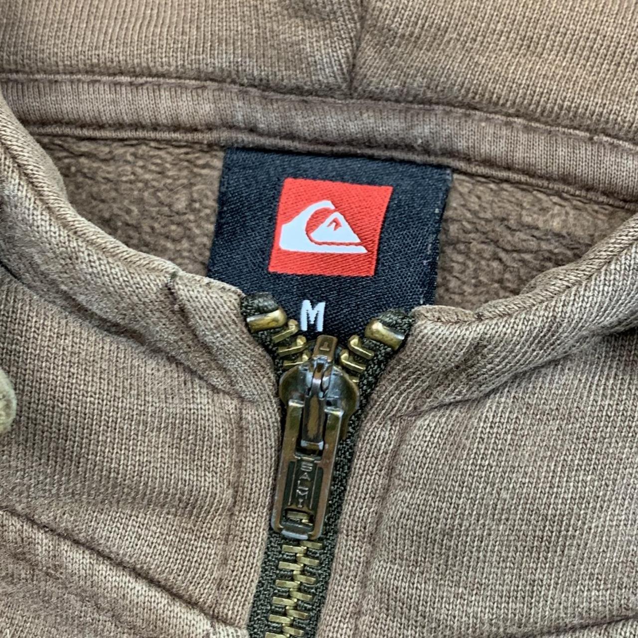 Quiksilver 00s brown grunge graphic zip hoodie