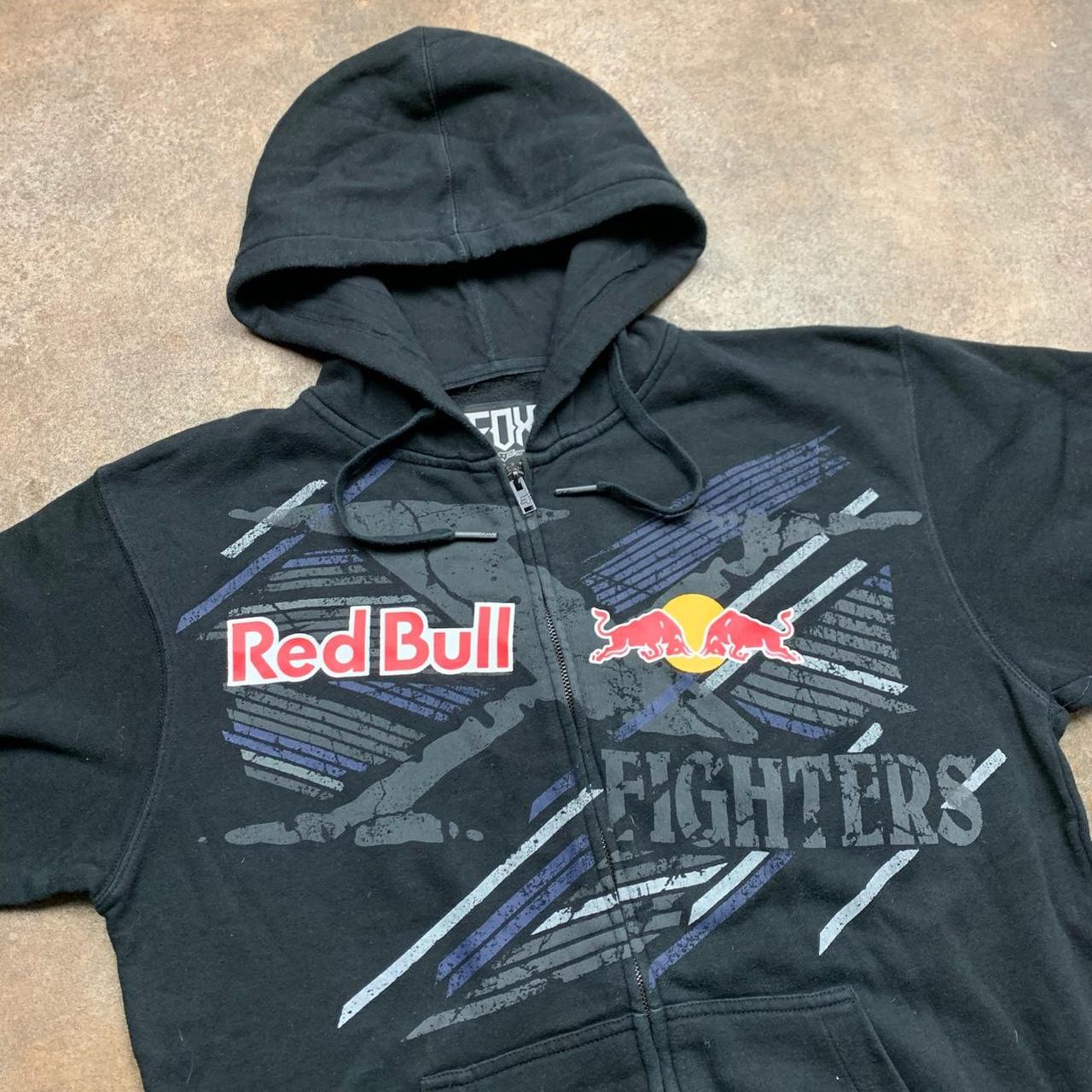 Fox Racing x Red Bull 00s black graphic zip hoodie