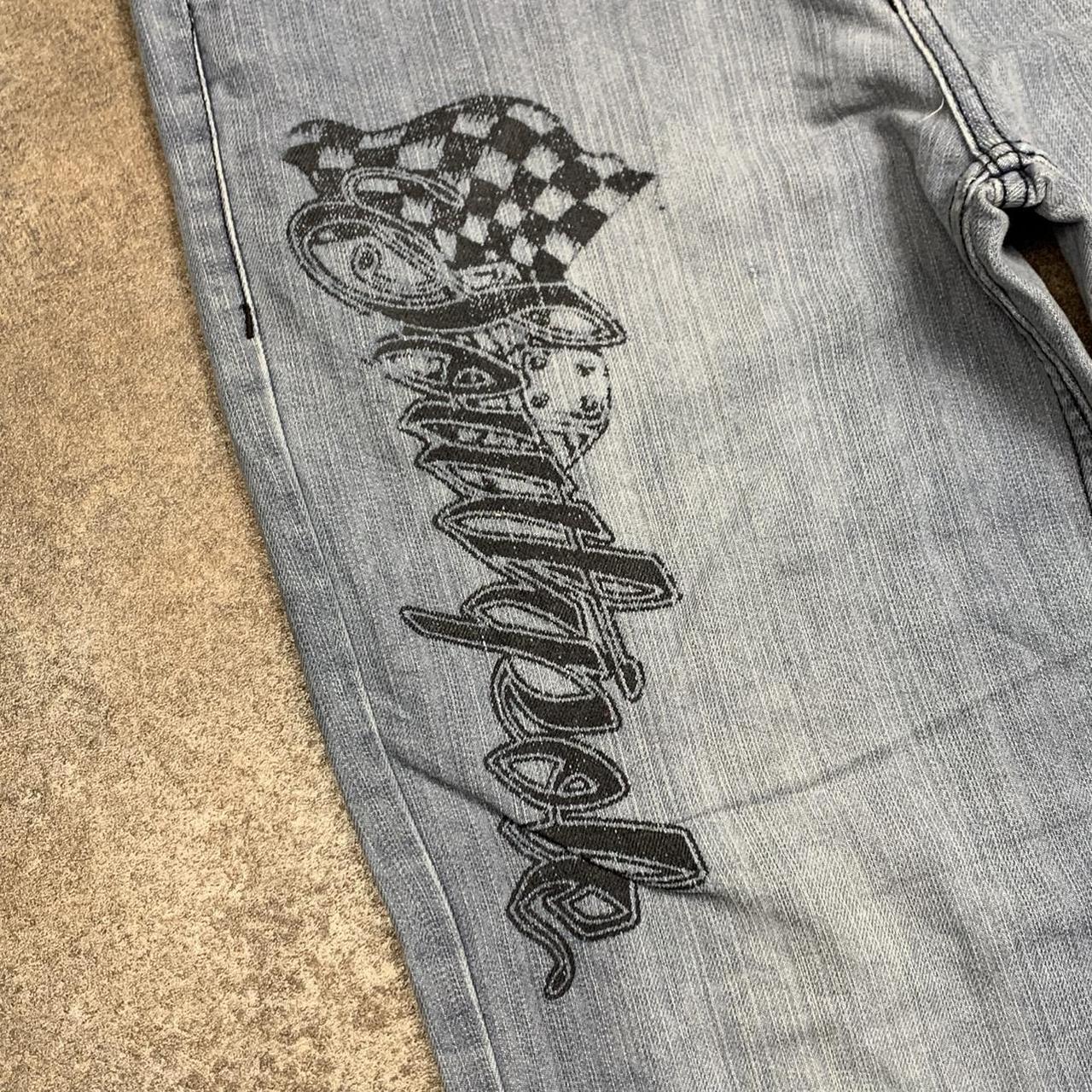 Southpole 00s baggy graphic grey denim jeans