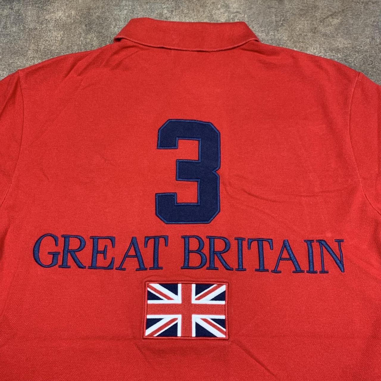 Polo Ralph Lauren 00s Great Britain red graphic polo shirt