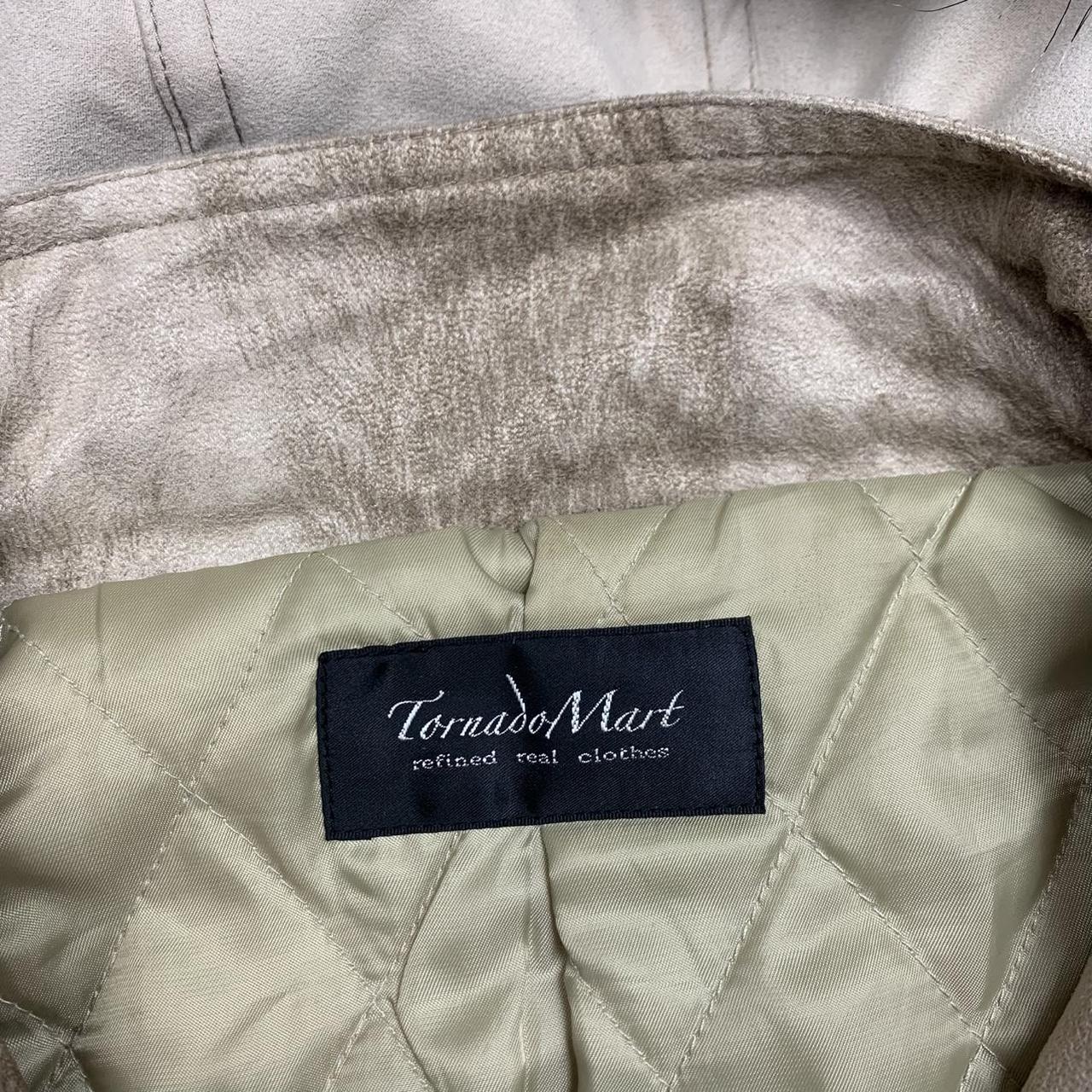 Tornado Mart 00s cream beige brushed fur hood long parka