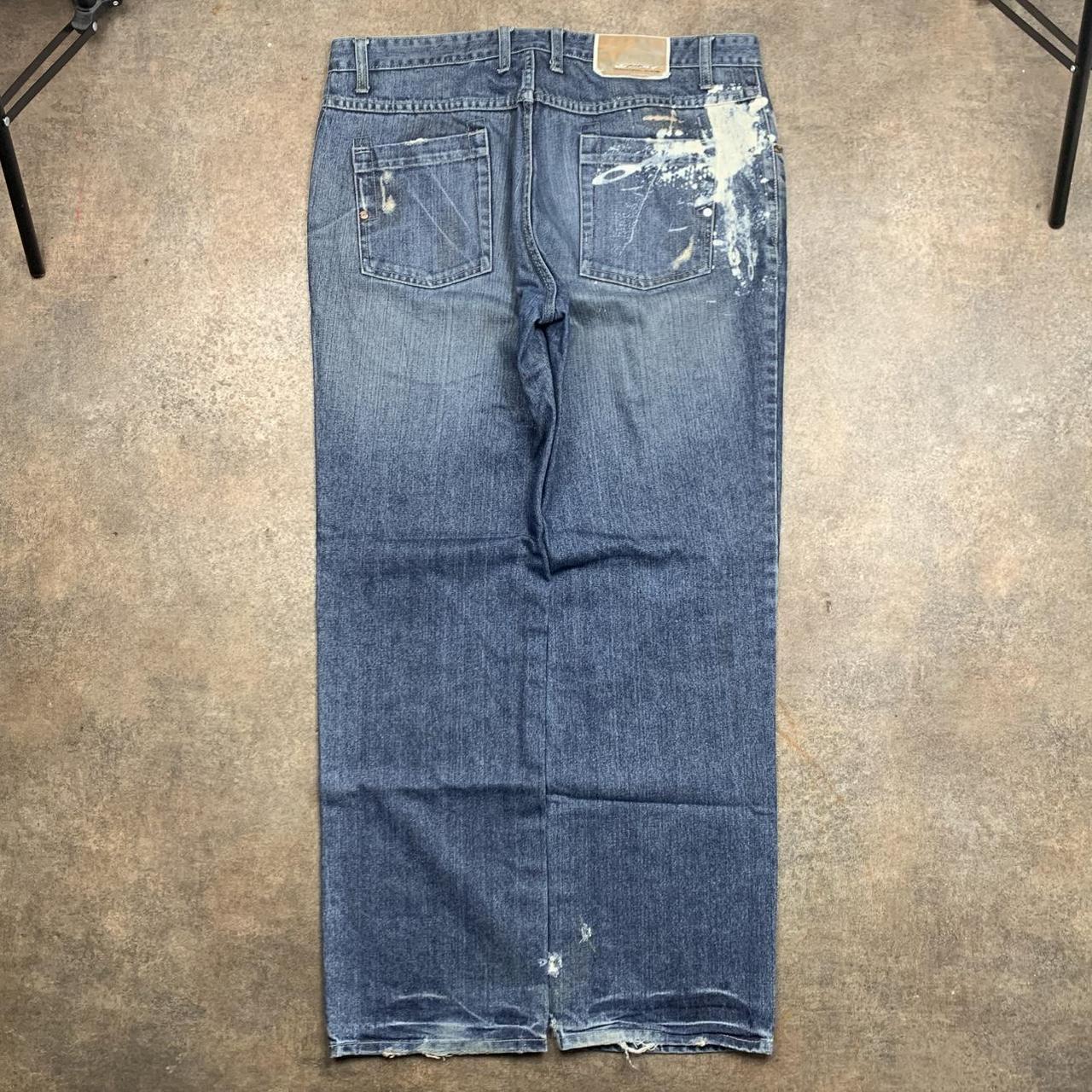 Oakley 00s baggy navy blue graphic denim jeans
