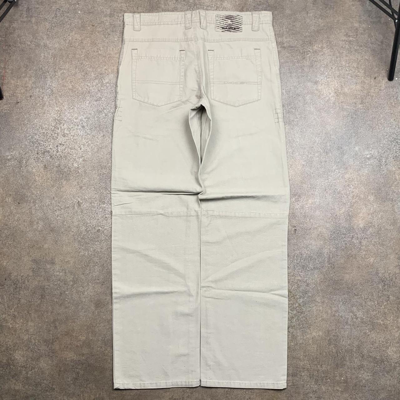 Oakley 00s cream beige baggy logo jeans