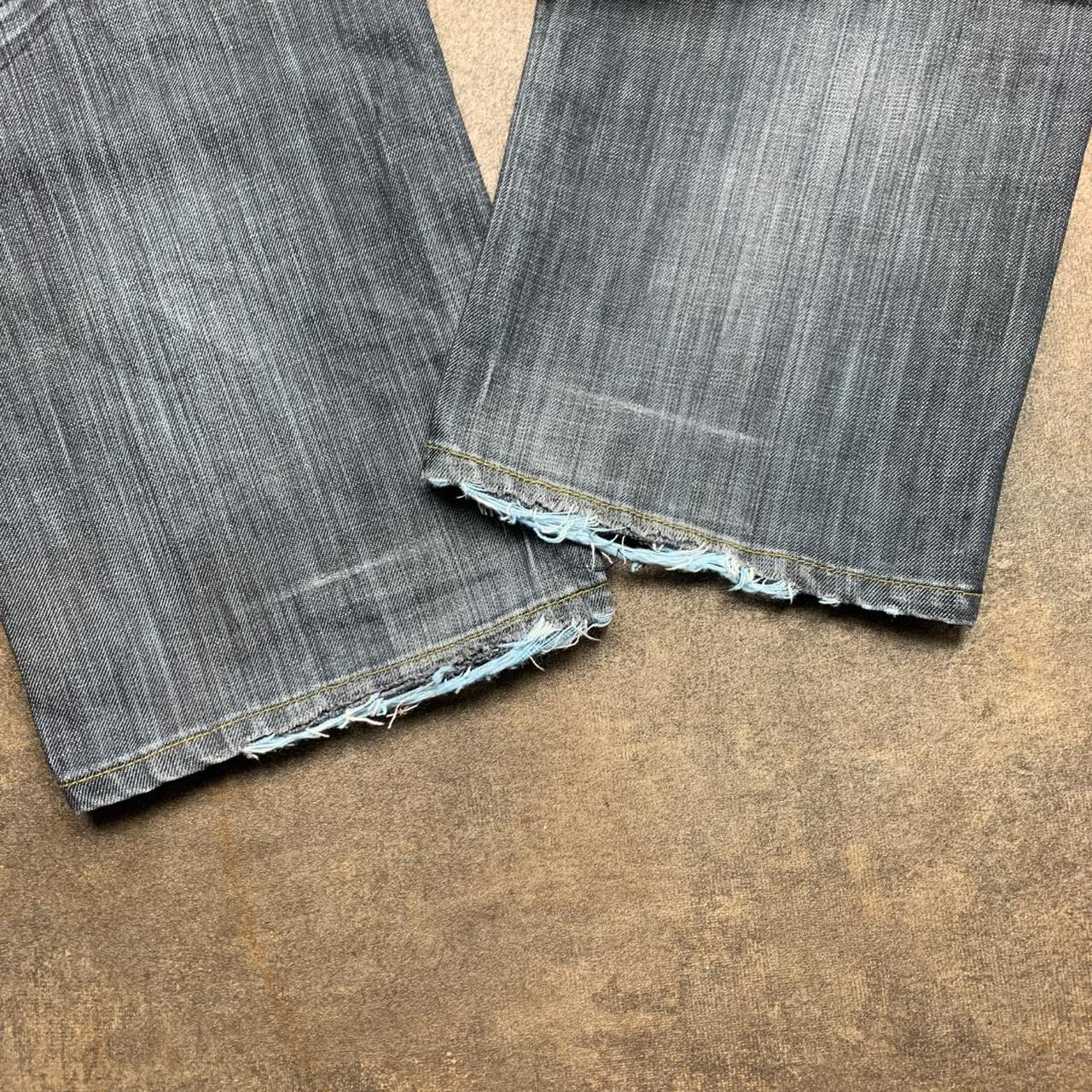 Diesel 00s baggy grey navy graphic denim jeans