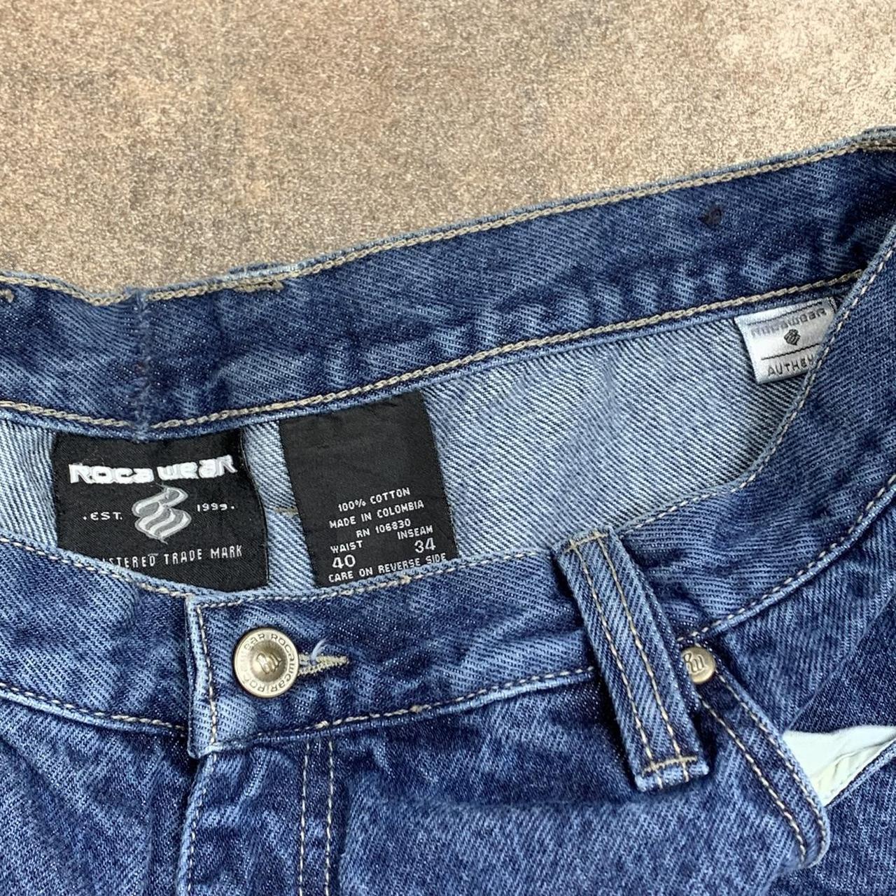 Rocawear 90s baggy navy graphic denim jeans