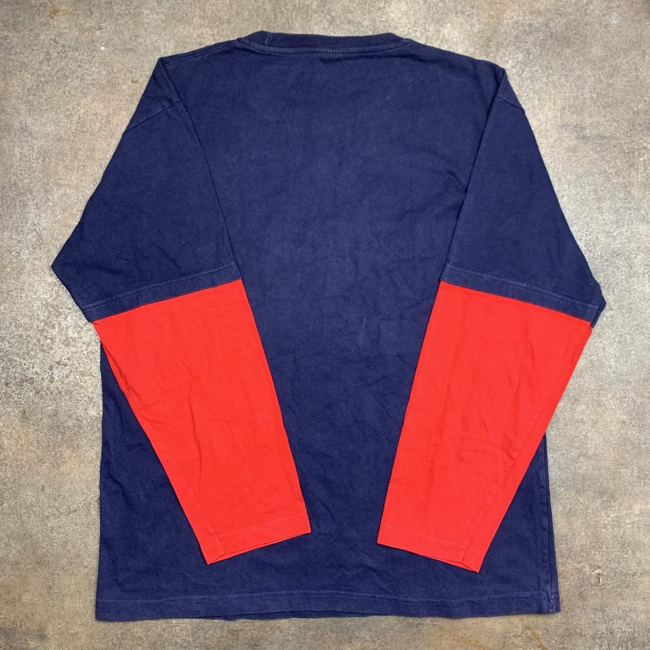 Phat Farm 00s navy red graphic 2 in 1 long sleeve tee